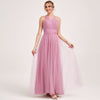 Dusty Rose Multi Ways Wrapping Convertible Bridesmaid Dress Strapless Sweetheart Tulle A-line Gown For Bridesmaid Party-Alice