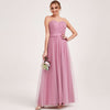 Dusty Rose Multi Ways Wrapping Convertible Bridesmaid Dress Strapless Sweetheart Tulle A-line Gown For Bridesmaid Party-Alice