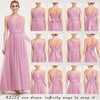 Dusty Pink Multi Ways Wrapping Convertible Bridesmaid Dress Strapless Sweetheart Tulle A-line Gown For Bridesmaid Party-Alice