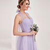 Light Dusty Purple Multi Ways Wrapping Convertible Bridesmaid Dress Strapless Sweetheart Tulle A-line Gown For Bridesmaid Party-Alice