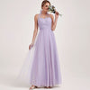 Light Dusty Purple Multi Ways Wrapping Convertible Bridesmaid Dress Strapless Sweetheart Tulle A-line Gown For Bridesmaid Party-Alice