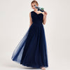 Navy Blue Multi Ways Wrapping Convertible Bridesmaid Dress Strapless Sweetheart Tulle A-line Gown For Bridesmaid Party-Alice