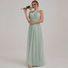 Sage Green Multi Ways Wrapping Convertible Bridesmaid Dress Strapless Sweetheart Tulle A-line Gown For Bridesmaid Party-Alice