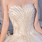 Sweetheart Beaded Tulle Overlay Bridal Gown
