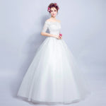 Fantastic Off the Shoulder Lace Appliqués Wedding Reception Dress