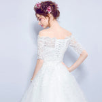 Floor length Off the Shoulder Wedding Reception Dress