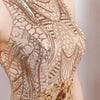 [Final Sale] Champagne Sleeveless Sequins Formal Dress/ Size L