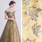 Zippered Tulle Cascade Beading Embroidery A-line Ball Gown
