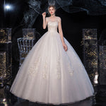 White Lace Flower V Cutting Sleeveless Wedding Gown
