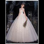 White Lace Flower V Cutting Sleeveless Wedding Gown