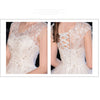 White Lace Flower V Cutting Sleeveless Wedding Gown