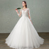 Delicate Lace Tulle Cut Out Back Wedding Gown