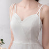 NZ Bridal Spaghetti Strap A Line Chiffon Long Backless Beach Wedding Gown Appliques Lace Top Bride Dress