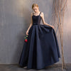 Straps Sweetheart Neckline Satin Navy Blue Bridesmaid Dresses Mix Match Styles A Line Flared with Bow Tie Waistband- NZ Bridal