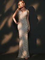 NZBridal Sequin Prom Dress 18691yey Camilla  Apricot Grey a2