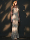 NZBridal Sequin Prom Dress 18691yey Camilla  Apricot Grey d