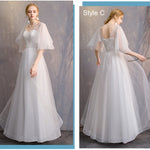 [Final Sale] Dotted Butterfly Sleeves Mix Matched Bridal Dress