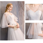 [Final Sale] Dotted Butterfly Sleeves Mix Matched Bridal Dress