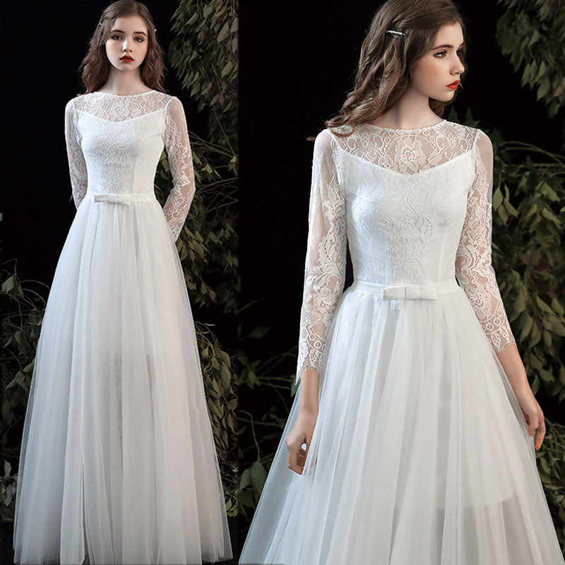 Multi-Ways Lace Detachable Tulle Skirt Bridal Shooting Dress