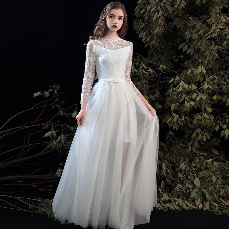Multi-Ways Lace Detachable Tulle Skirt Bridal Shooting Dress