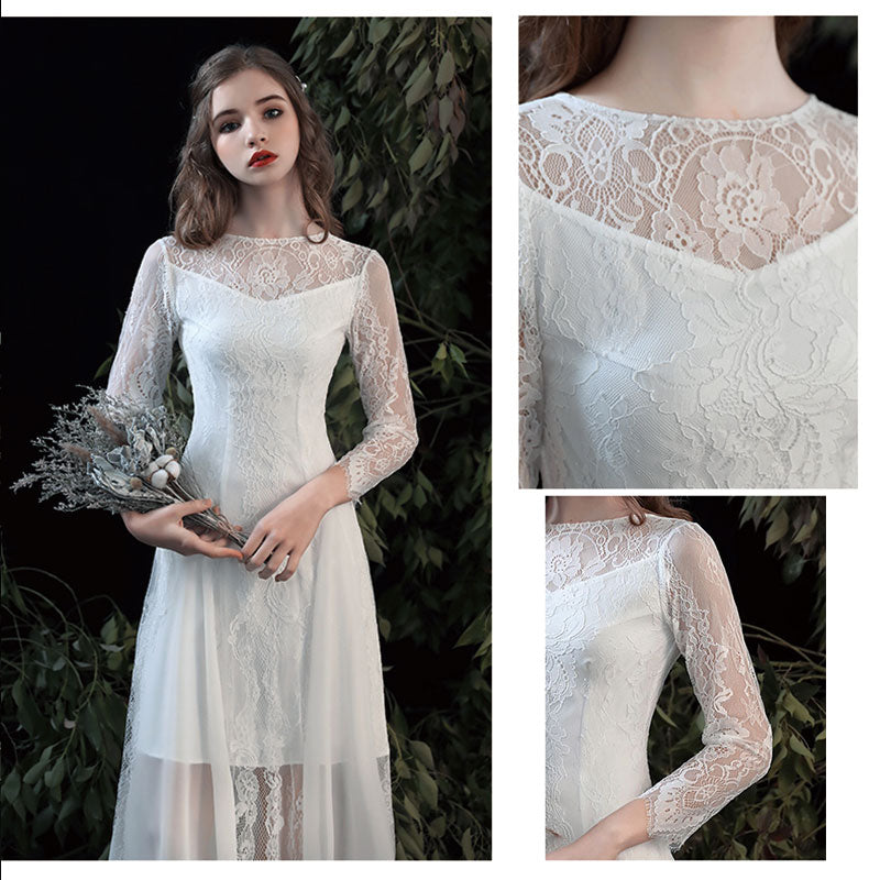 Multi-Ways Lace Detachable Tulle Skirt Bridal Shooting Dress