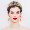 Dazzling Wedding Earrings and Tiaras Crown Set With Rhinestones