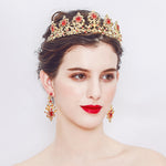 Dazzling Wedding Earrings and Tiaras Crown Set With Rhinestones