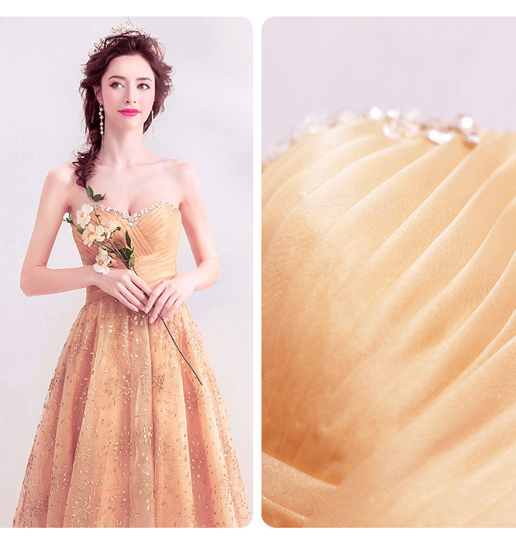 Strapless Sweetheart Neckline Floral Sequin Ball Gown