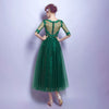 Boat Neckline Tea Length Mother Dresses