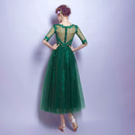 Boat Neckline Tea Length Mother Dresses
