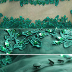 Sheer Neck & Back Lace Appliqués Tea Length Mother Dresses
