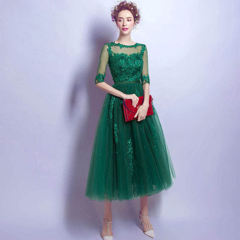 Tulle And Lace Lace Appliqués Sheer Neckline Dresses
