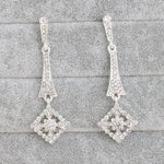 Wedding Square Earrings with Rhinestones