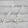 Wedding Square Earrings with Rhinestones