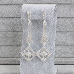 Wedding Square Earrings with Rhinestones