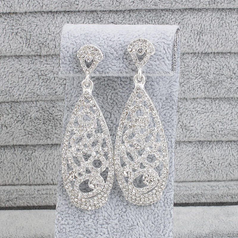 Delicate Wedding Earrings with Rhinestones
