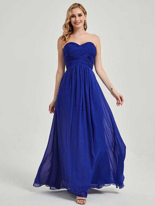 Royal Blue Strapless Sweetheart Chiffon Maternity Maxi Bridesmaid Dres NZ Bridal Royal Blue Strapless Sweetheart Chiffon Maternity Maxi Bridesmaid Dres NZ Bridal