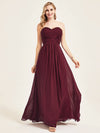 Burgundy Strapless Maternity Bridesmaid Dress-Leela