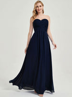 Dark Navy Strapless Maternity Bridesmaid Dress-Leela