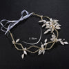 Leaves Crystal & Pearls Wedding Hair Sash Belt for Brides