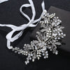 Crystal & Pearls Wedding Hair Sash Belt for Brides