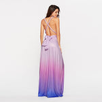 [Final Sale]Women's Gradient Purple Infinity Wrap Bridesmaid Dress