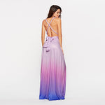 Women's Gradient Purple Infinity Wrap Bridesmaid Dress