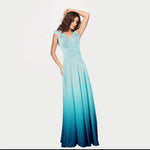 [Final Sale]Women's Gradient Sky Blue Infinity Wrap Bridesmaid Dress