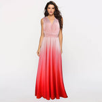 Women's Gradient Pink Infinity Wrap Bridesmaid Dress