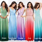 [Final Sale]Women's Gradient Cornflower Blue Infinity Wrap Bridesmaid Dress