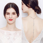 Trendy Pearls Wedding Evening Party High Low Backdrop Necklace