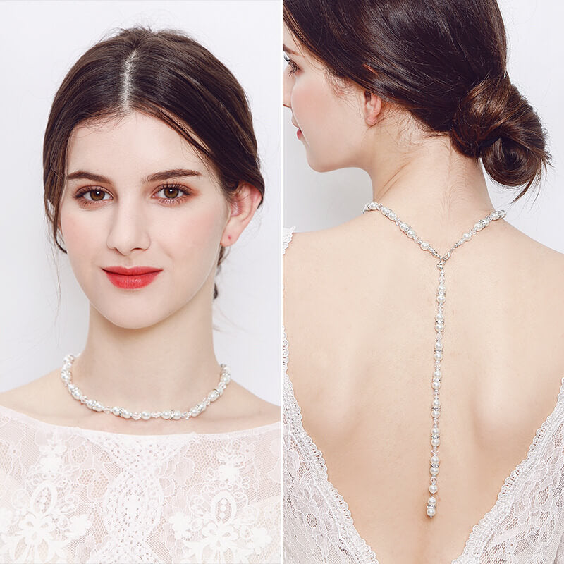 Fashion Pearls Wedding Evening Party Backdrop Necklace