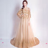 Luxury Cloak Gold Evening Prom Dress