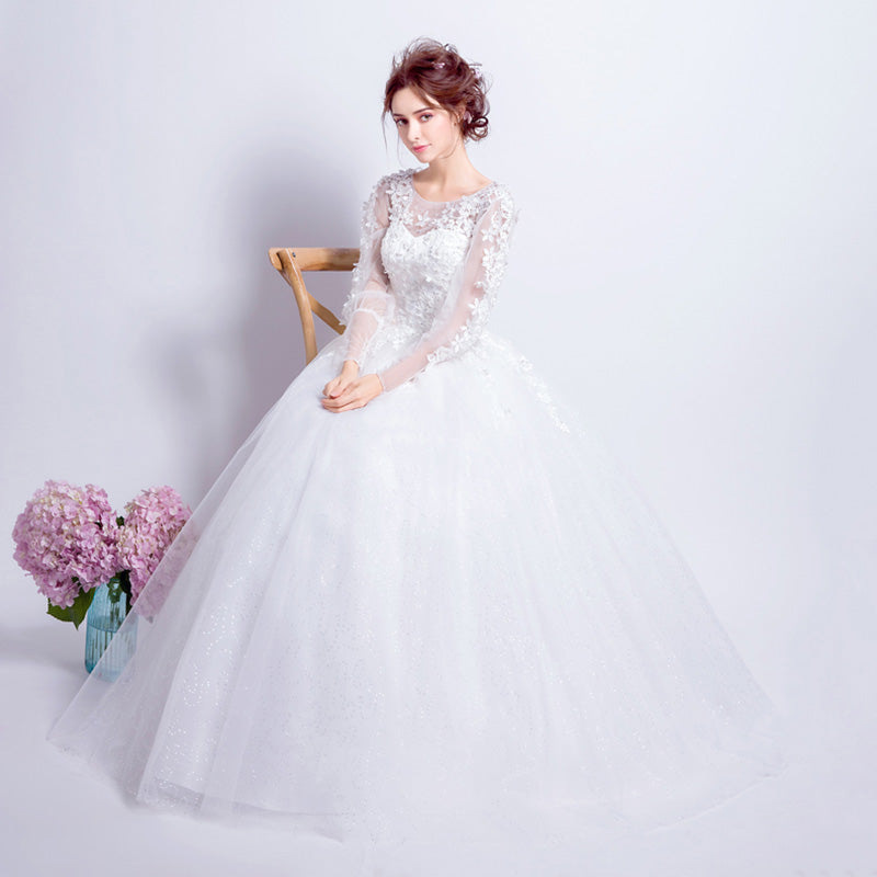 Floor length Sexy Sheer sweetheart Wedding Gown For Brides
